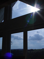 Sonneneinstrahlung durch das Dreiecksfenster