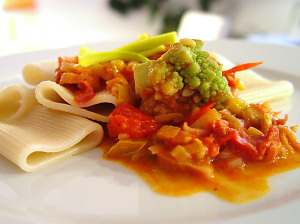 Paccheri mit Chorizo-Gemüse