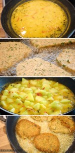 Kartoffelküchlein mit Chili-Melone -Zubereitung