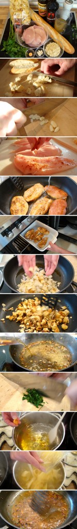 Sherry-Hähnchen mit Safranbandnudel (Zubereitung)