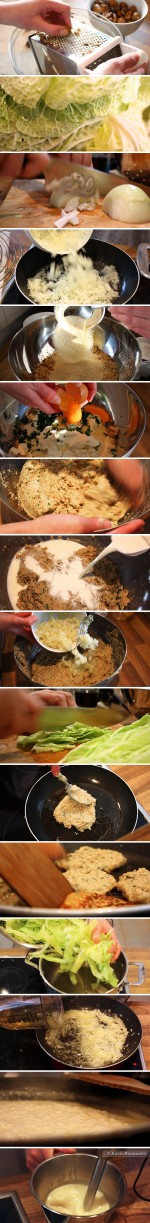 Maronenküchle mit Wirsing und Weißweinsoße - Zubereitung