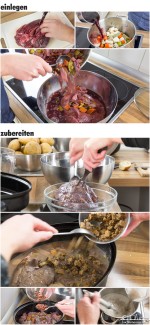 Rehkeule: Sauerbraten mit Cranberries und Lebkuchen - Zubereitung